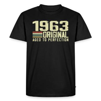 Born in 1963 - Vintage 1963 - 61st Retro Birthday - Men's Premium Organic T-Shirt - black - Front - Nico (187cm)