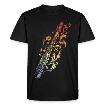 Flûte Graphique Style Rétro - T-shirt Premium bio Homme - noir - Devant - Nico (187cm)