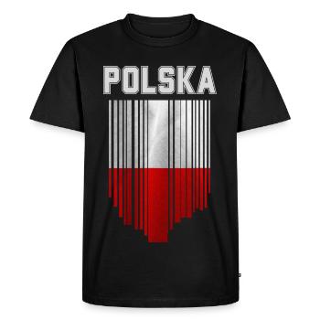 Drapeau de la Pologne, fierté polonaise - T-shirt Premium bio Homme - noir - Devant - Nico (187cm)