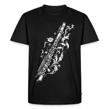 Dessin de flûte traversière - T-shirt Premium bio Homme - noir - Devant - Nico (187cm)