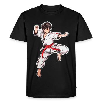 Karaté Garçon - T-shirt Premium bio Homme - noir - Devant - Nico (187cm)