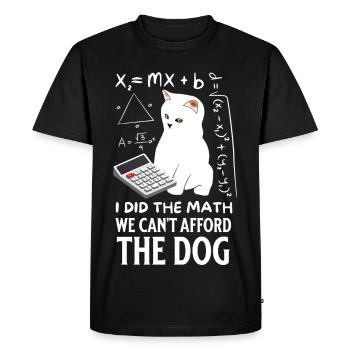 Humorous Cat Math Design - Men's Premium Organic T-Shirt - black - Front - Nico (187cm)