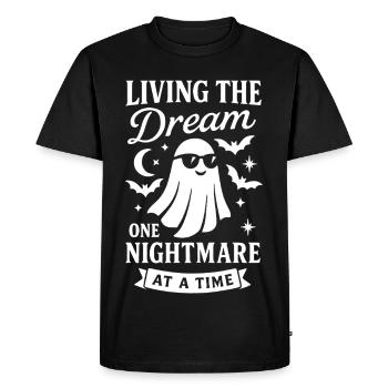 Vivre le rêve, un cauchemar à la fois - T-shirt Premium bio Homme - noir - Devant - Nico (187cm)