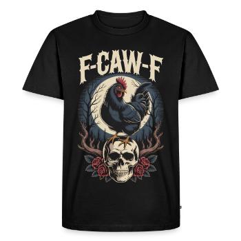 F-CAW-F T-shirt drôle de coq Bird Noise Meme - T-shirt Premium bio Homme - noir - Devant - Nico (187cm)
