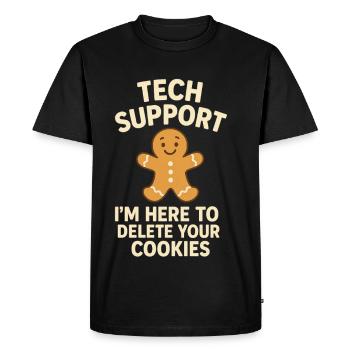 Support technique Je suis ici pour supprimer vos cookies - T-shirt Premium bio Homme - noir - Devant - Nico (187cm)