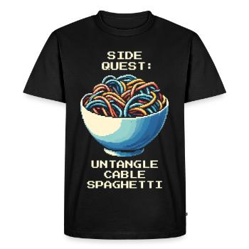 Cable clutter untangled | Cable management - Men's Premium Organic T-Shirt - black - Front - Nico (187cm)