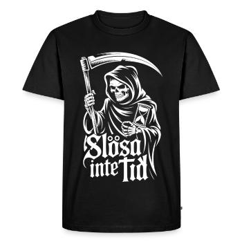 Horloge de l’Ange de la Mort – Ne Perdez Pas De Temps - T-shirt Premium bio Homme - noir - Devant - Nico (187cm)