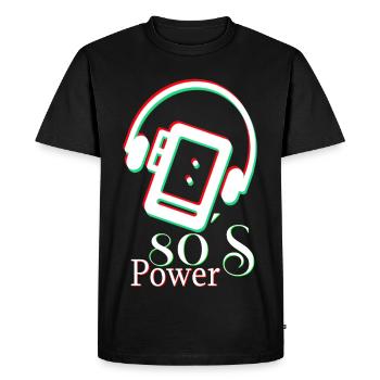80's Power - Men's Premium Organic T-Shirt - black - Front - Nico (187cm)