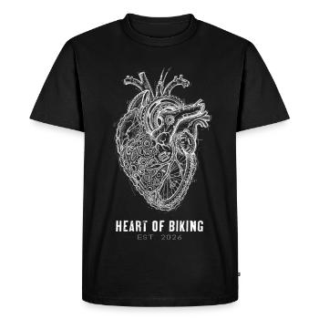 Bicycle Heart - Vélo Passion Rétro - T-shirt Premium bio Homme - noir - Devant - Nico (187cm)