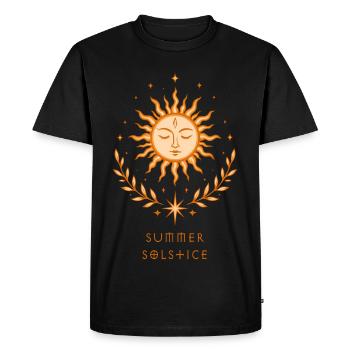 Soleil du solstice d’été – Symbole bohème - T-shirt Premium bio Homme - noir - Devant - Nico (187cm)