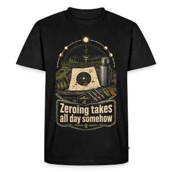 Arbalète Arbalète Mise à zéro prend toute la journée - T-shirt Premium bio Homme - noir - Devant - Nico (187cm)