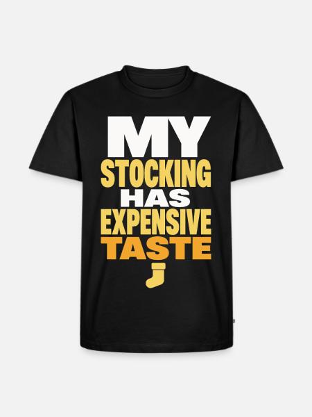 Weihnachtsstrumpf mit teurem Geschmack - Männer Premium Bio T-Shirt - Schwarz