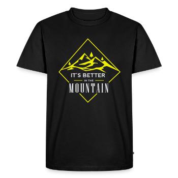 Montagnes Randonnée Aventure - T-shirt Premium bio Homme - noir - Devant - Nico (187cm)