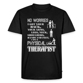 Physiothérapeute Fier physiothérapeute - T-shirt Premium bio Homme - noir - Devant - Nico (187cm)