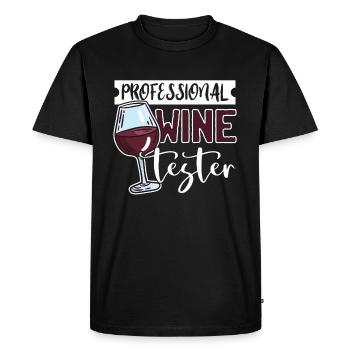 Wine tasting drink glass alcohol drinker theme - Men's Premium Organic T-Shirt - black - Front - Nico (187cm)