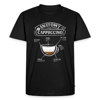 Anatomy of Cappuccino Coffee Lovers Vintage - Men's Premium Organic T-Shirt - black - Front - Nico (187cm)