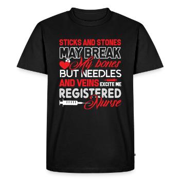 Registered Nurse Registered Nurse Excite Me - Men's Premium Organic T-Shirt - black - Front - Nico (187cm)