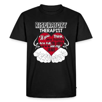 Respiratory Therapist Respiratory Therapist Heart - Men's Premium Organic T-Shirt - black - Front - Nico (187cm)