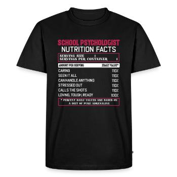School Psychologist Nutrition Facts - Men's Premium Organic T-Shirt - black - Front - Nico (187cm)