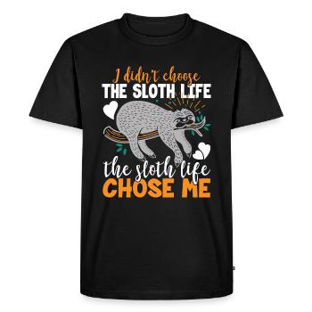 Sloth Sloth Life Choose Me - Men's Premium Organic T-Shirt - black - Front - Nico (187cm)