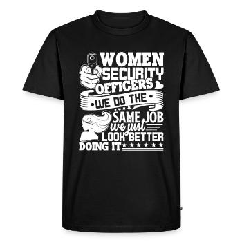 Security Officer Women Security Officer - Men's Premium Organic T-Shirt - black - Front - Nico (187cm)