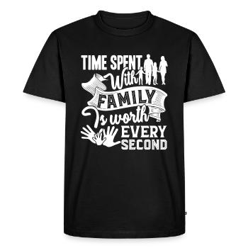 Time Spent With Family Worth Every Second - Men's Premium Organic T-Shirt - black - Front - Nico (187cm)