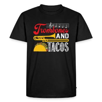 Trombone Trombones and Tacos - Men's Premium Organic T-Shirt - black - Front - Nico (187cm)