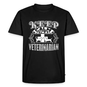 Veterinarian Keep Calm Veterinarian - Men's Premium Organic T-Shirt - black - Front - Nico (187cm)