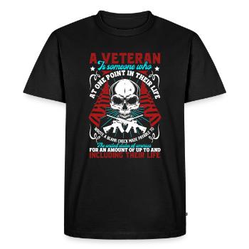 A Veteran Is Someone Who At One Point - Men's Premium Organic T-Shirt - black - Front - Nico (187cm)