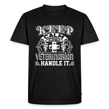 Veterinarian Let The Veterinarian Handle It - Men's Premium Organic T-Shirt - black - Front - Nico (187cm)
