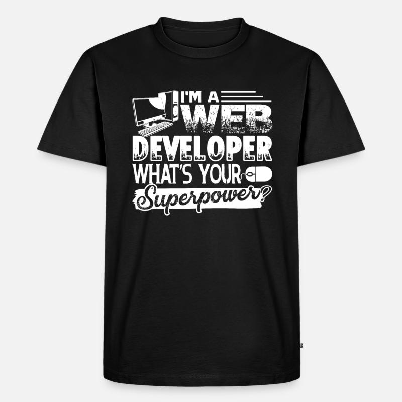 Web Developer Web Developer Superpower - Men's Premium Organic T-Shirt - black