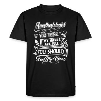 Anesthesiologist Anesthesiologist Full Heart - Men's Premium Organic T-Shirt - black - Front - Nico (187cm)