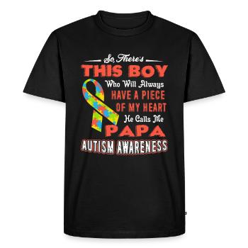 Autism Awareness PAPA Autism Awareness - Men's Premium Organic T-Shirt - black - Front - Nico (187cm)