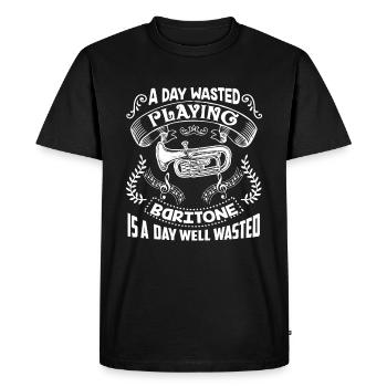 Baritone A Day Playing Baritone - Men's Premium Organic T-Shirt - black - Front - Nico (187cm)