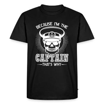 Sea Captain Because I'm The Captain - Men's Premium Organic T-Shirt - black - Front - Nico (187cm)