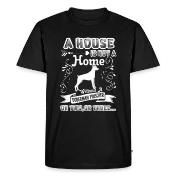 Doberman Pinscher Home Without Doberman Pinscher - Men's Premium Organic T-Shirt - black - Front - Nico (187cm)