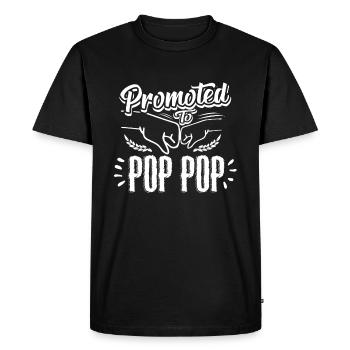 Father's Day Promoted To Pop Pop - Men's Premium Organic T-Shirt - black - Front - Nico (187cm)