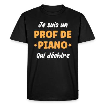 Prof de piano - T-shirt Premium bio Homme - noir - Devant - Nico (187cm)