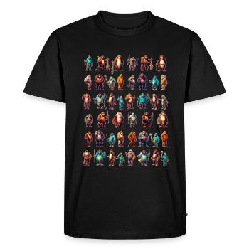 Personnages de jeux de singes - T-shirt Premium bio Homme - noir - Devant - Nico (187cm)