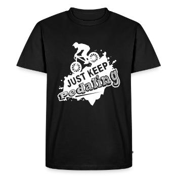 Bicycle Bicycle Just keep Pedaling - Men's Premium Organic T-Shirt - black - Front - Nico (187cm)