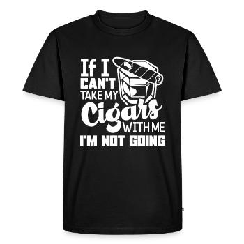 Cigar Smoking If I Can't Take My Cigars With Me - Men's Premium Organic T-Shirt - black - Front - Nico (187cm)