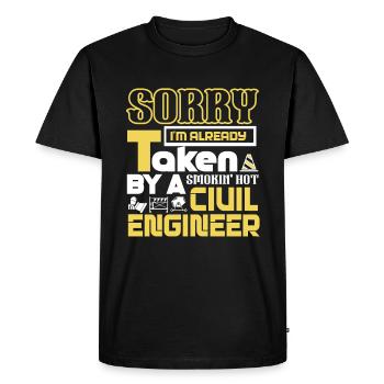 Civil Engineer Taken By Smokin Hot Civil Engineer - Men's Premium Organic T-Shirt - black - Front - Nico (187cm)