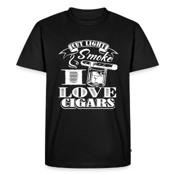 Cigar Smoking Cigar Smoking I Love Cigars - Men's Premium Organic T-Shirt - black - Front - Nico (187cm)