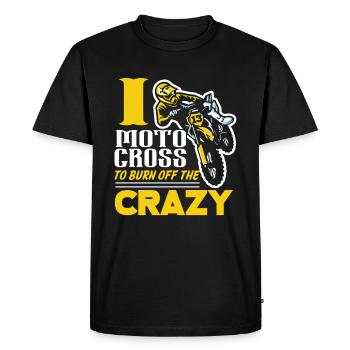 Motocross I Motocross To Burn Off Crazy - Men's Premium Organic T-Shirt - black - Front - Nico (187cm)