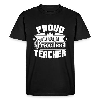 Preschool Teacher Proud A Preschool Teacher - Men's Premium Organic T-Shirt - black - Front - Nico (187cm)