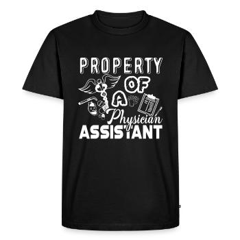 Property Of Physician Assistant - Men's Premium Organic T-Shirt - black - Front - Nico (187cm)