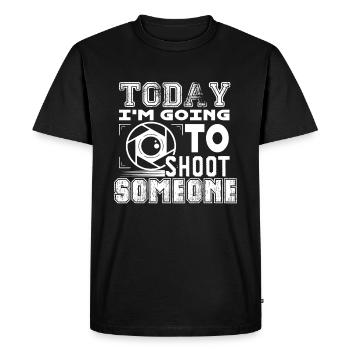 Photographer Photographer Shoot Someone - Men's Premium Organic T-Shirt - black - Front - Nico (187cm)