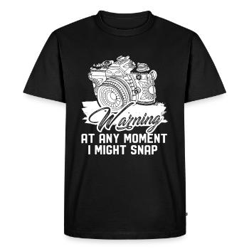 Photographer Photographer Warning - Men's Premium Organic T-Shirt - black - Front - Nico (187cm)
