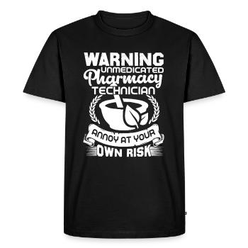 Pharmacy Technician Pharmacy Technician Warning - Men's Premium Organic T-Shirt - black - Front - Nico (187cm)