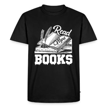 Reading Read More Books - Men's Premium Organic T-Shirt - black - Front - Nico (187cm)